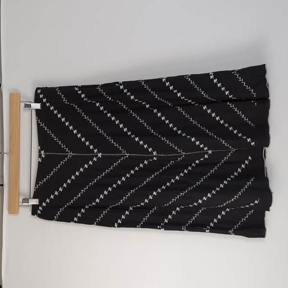 Outfit JPR Black Linen Blend Midi Skirt Vintage 90s Minimalist Boho l Size 8 - Picture 1 of 6